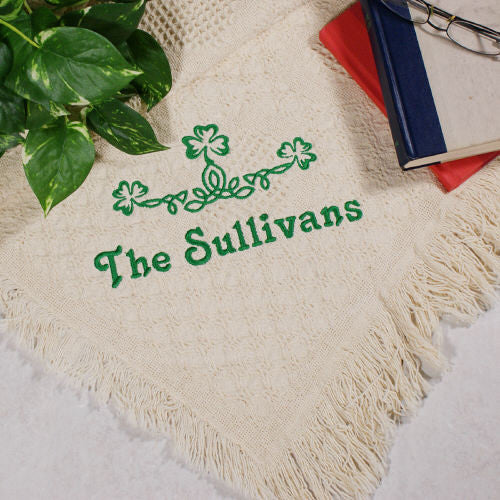 Embroidered Irish Family Name Afghan