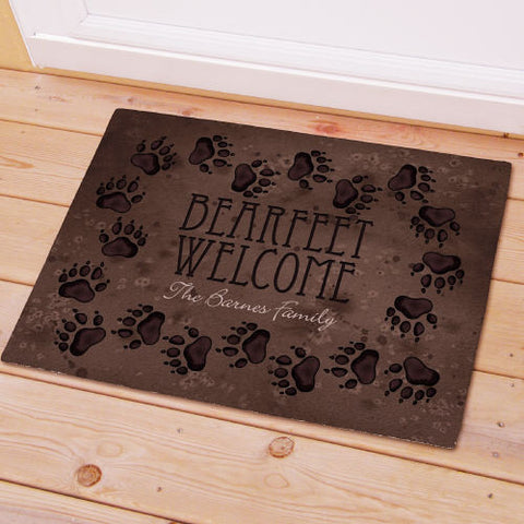 Bear Paw Prints Welcome Mat