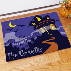 Haunted House Personalized Doormat