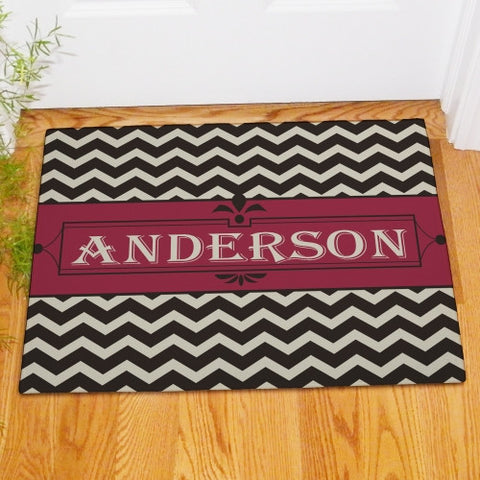 Classic Chevron Personalized Doormat