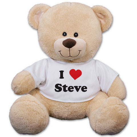 Personalized I Love You Teddy Bear- 3 sizes