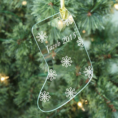 Snowflake Glass Stocking Ornament