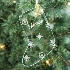 Snowflake Glass Stocking Ornament