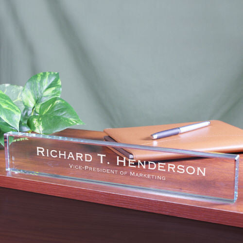 Engraved Glass Name Plate