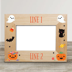 Personalized Halloween Wood Photo Frame