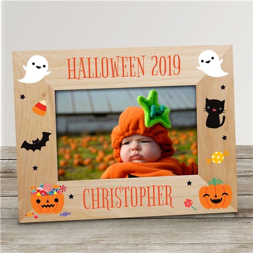 Personalized Halloween Wood Photo Frame