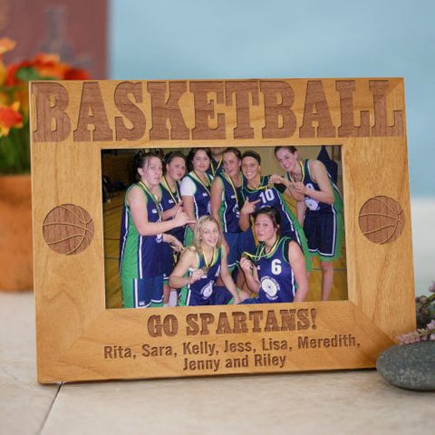 Basketball Engraved Wood Frame