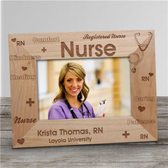Engraved Registered Nurse Wood Picture Frame