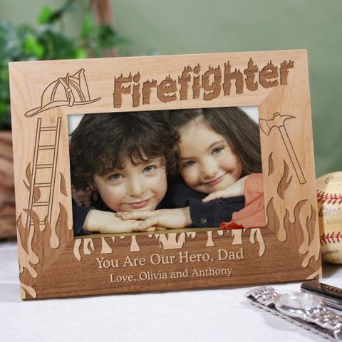 Firefighter Wood Picture Frame