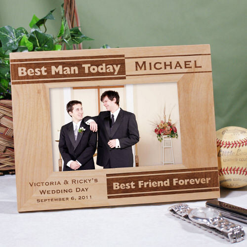 Best Man, Best Friend Engraved Wood Frame