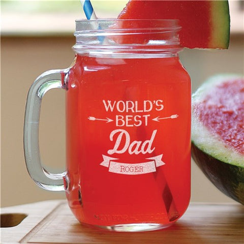 World's Best Engraved Mason Jar