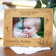 Little Lamb Engraved Wood Frame (3 designs for special dates)