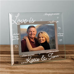 Engraved Love is Glass Picture Frame