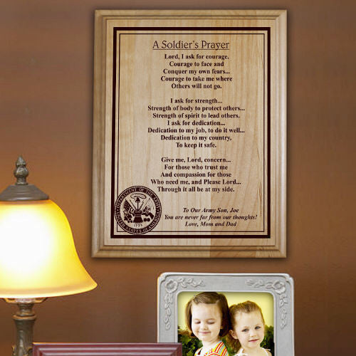 A Soldiers Prayer Personalized Wood Plaque