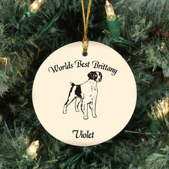 Custom Brittany Dog Ornament