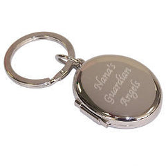 Personalized Silver Locket and Key Chain
