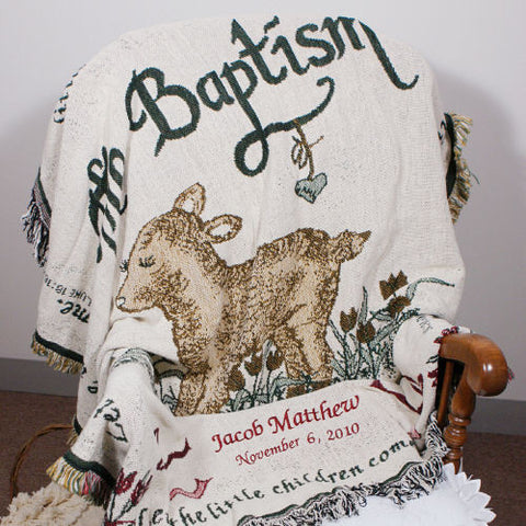 Embroidered Baptism Throw