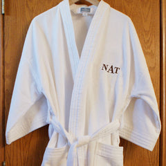 Embroidered Monogram Bathrobe