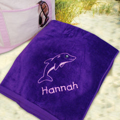Embroidered Dolphin Towel (3 colors)