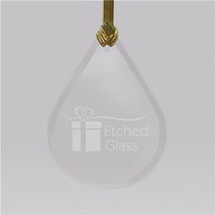 Engraved Memorial Tear Drop Ornament