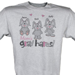 Gray Hares Personalized Light Colors T-Shirt