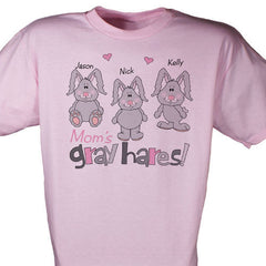 Gray Hares Personalized Light Colors T-Shirt