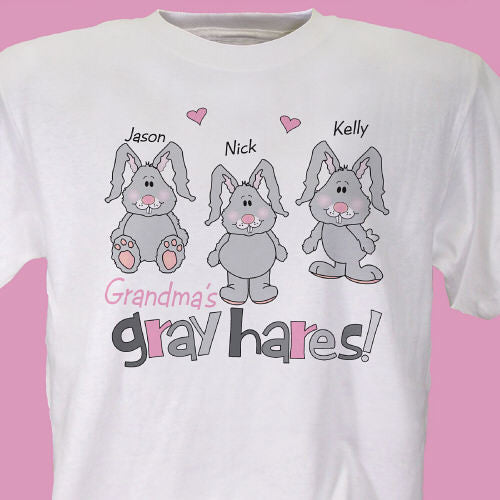 Gray Hares Personalized Light Colors T-Shirt