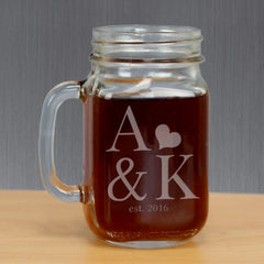 Couples Est. Personalized Mason Jar