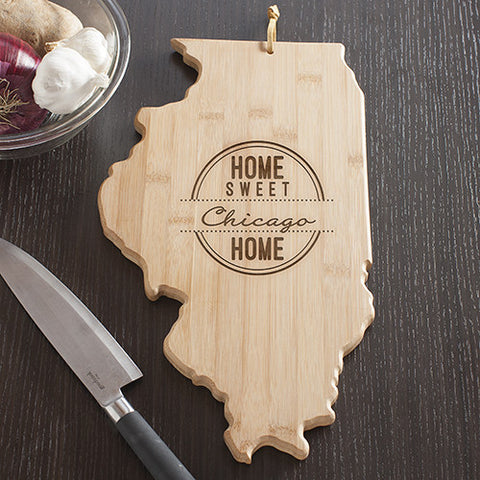 Illinois State Shaped Cutting Board