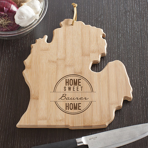 Michigan State Shaped Cutting Board