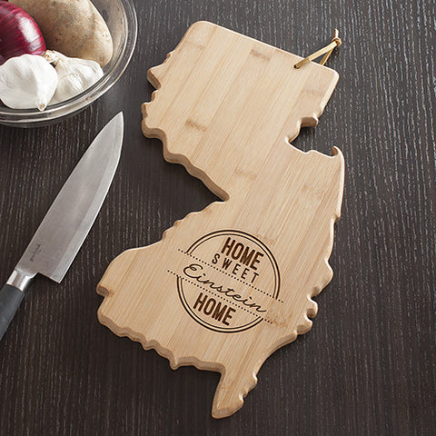 New Jersey State Shaped Cutting Board