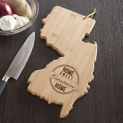 New Jersey State Shaped Cutting Board