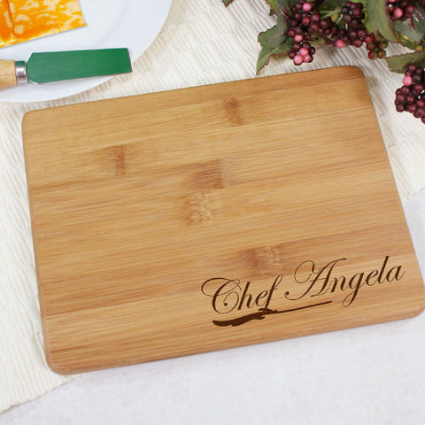 Chef's Engraved Bamboo Cheese Board