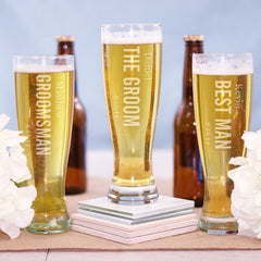 Engraved Wedding Pilsner Glass