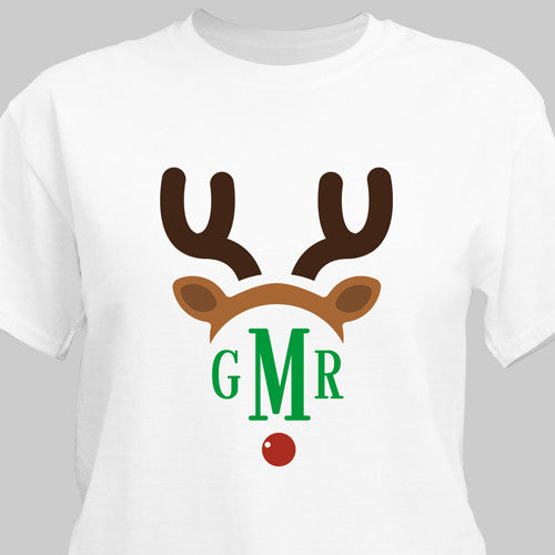 Child's Monogrammed Reindeer T-Shirt