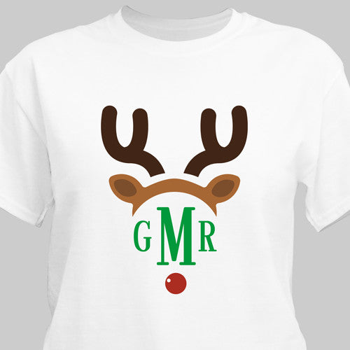 Adult's Monogrammed Reindeer T-Shirt