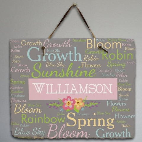 Personalized Spring Words Sign