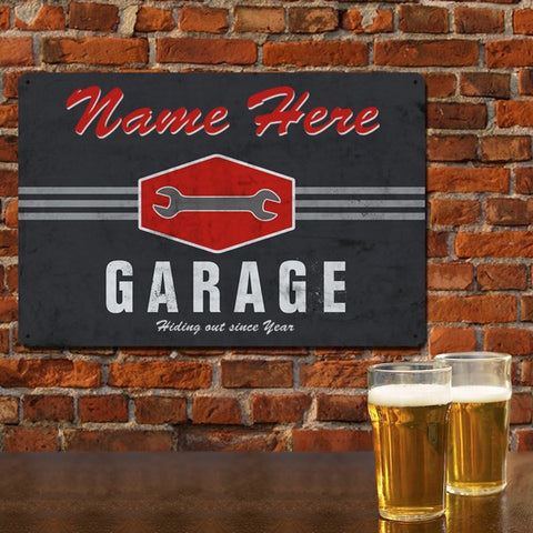 Personalized Garage Metal Sign