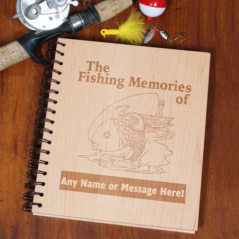 Fishing Memories Engraved Wood Photo Album