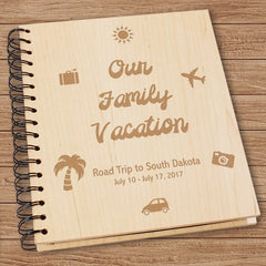Engraved Vacation Wood Photo Album