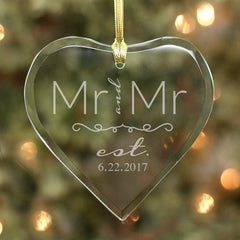 Engraved Couple's Heart Ornament