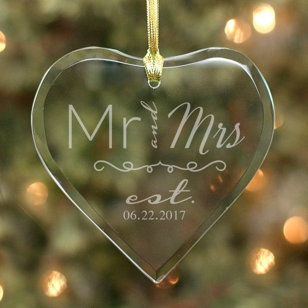 Engraved Couple's Heart Ornament