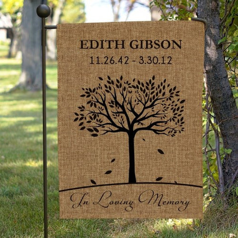 In Loving Memory Burlap Garden Flag