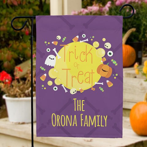 Personalized Trick or Treat Garden Flag