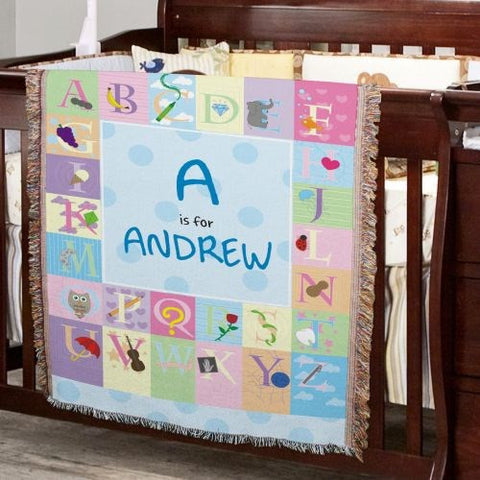 Alphabet Tapestry Throw  (Boy & Girl Designs)