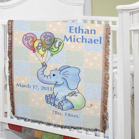 Baby Elephant Tapestry Throw