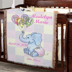 Baby Elephant Tapestry Throw