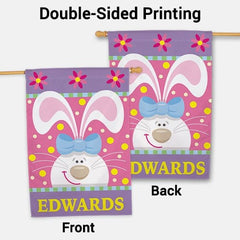 Personalized Easter Bunny House Flag