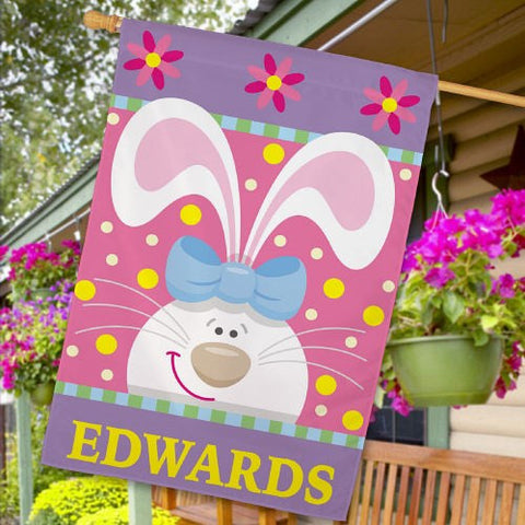 Personalized Easter Bunny House Flag