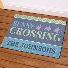 Bunny Crossing Personalized Doormat